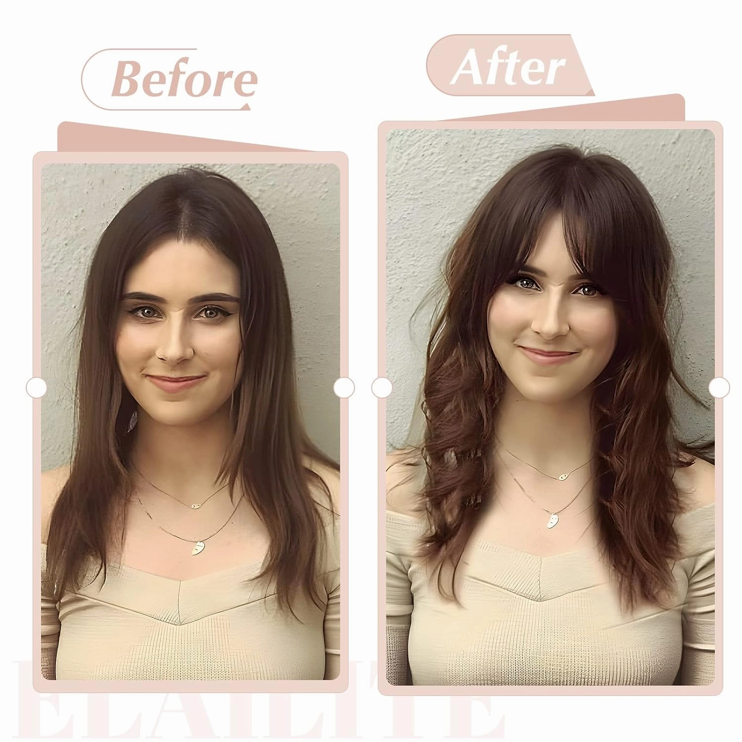 Elailite Hair Toppers for Women Real Human Hair Topper with Bangs Thinning Thin 5.1"x2.8" Silk Base Clip in Remy Hairpieces 8 Inch Chocolate Brown mix Dark Blonde