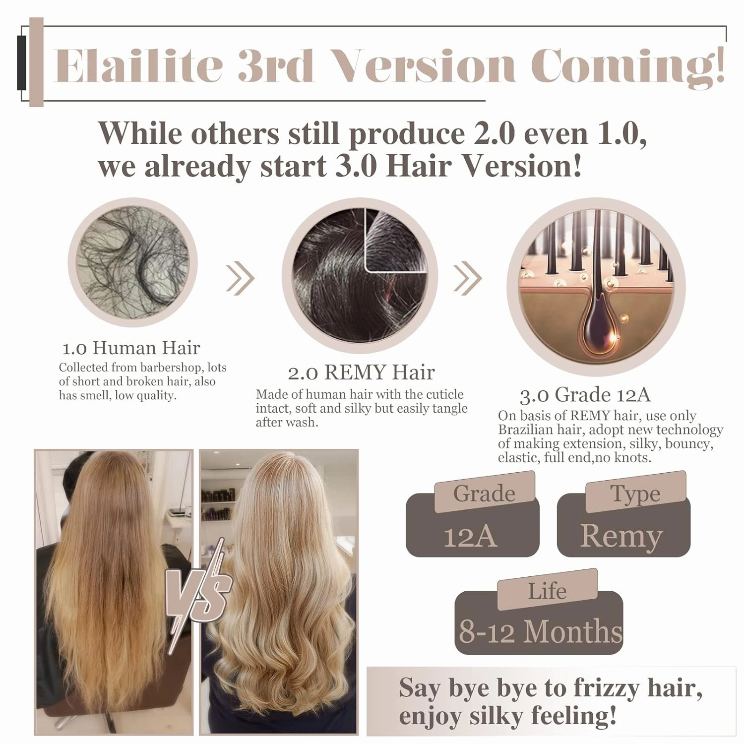 Elailite Hair Toppers for Women Real Human Hair Topper with Bangs Thinning Thin 5.1"x2.8" Silk Base Clip in Remy Hairpieces 8 Inch Gray