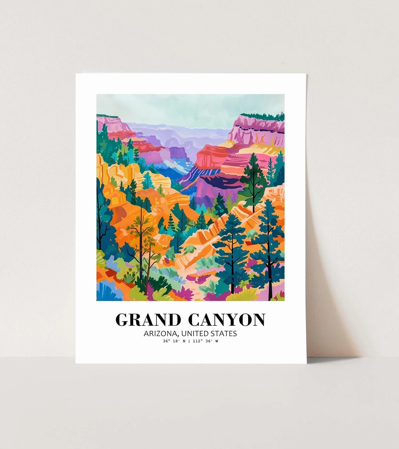 Eleville 11X14 Unframed Grand Canyon Arizona United States World Tour Travel Family Vacation Art Print Poster Wall Office Home Decor mgn009