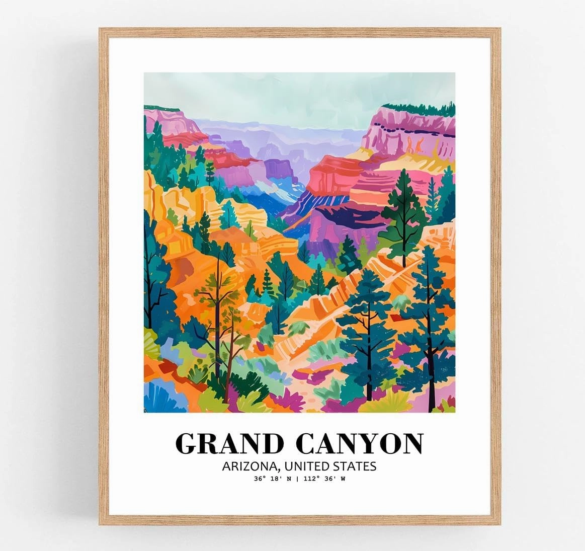 Eleville 11X14 Unframed Grand Canyon Arizona United States World Tour Travel Family Vacation Art Print Poster Wall Office Home Decor mgn009
