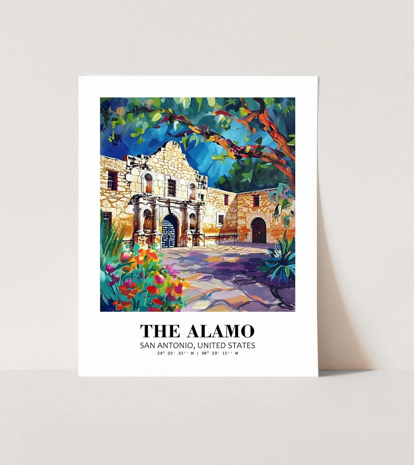 Eleville 11X14 Unframed The Alamo San Antonio United States Tourist Attraction World Wonder Travel Family Vacation Art Print Poster Wall Office Home Decor mgn045
