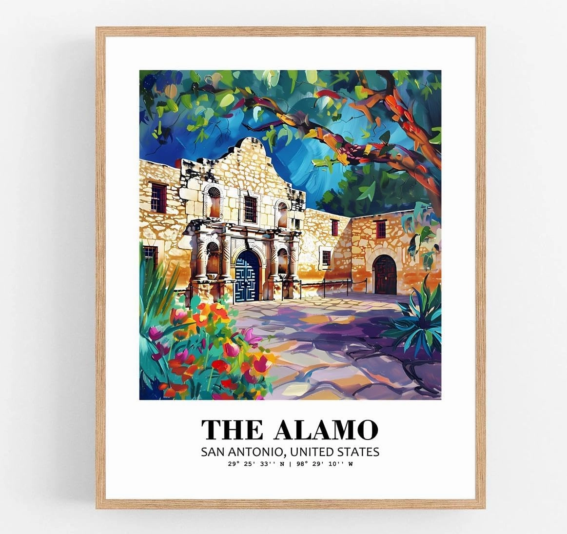 Eleville 11X14 Unframed The Alamo San Antonio United States Tourist Attraction World Wonder Travel Family Vacation Art Print Poster Wall Office Home Decor mgn045