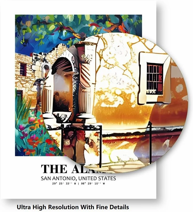 Eleville 11X14 Unframed The Alamo San Antonio United States Tourist Attraction World Wonder Travel Family Vacation Art Print Poster Wall Office Home Decor mgn045