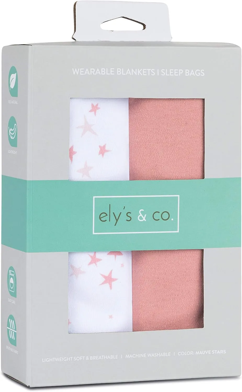 Ely's & Co. Baby Wearable Blanket - Cotton Sleep Sack 0-3,3-6, 6-12, 12-18 Months - 2 Pack Set for Baby Boy & Girl,Pink,Blue