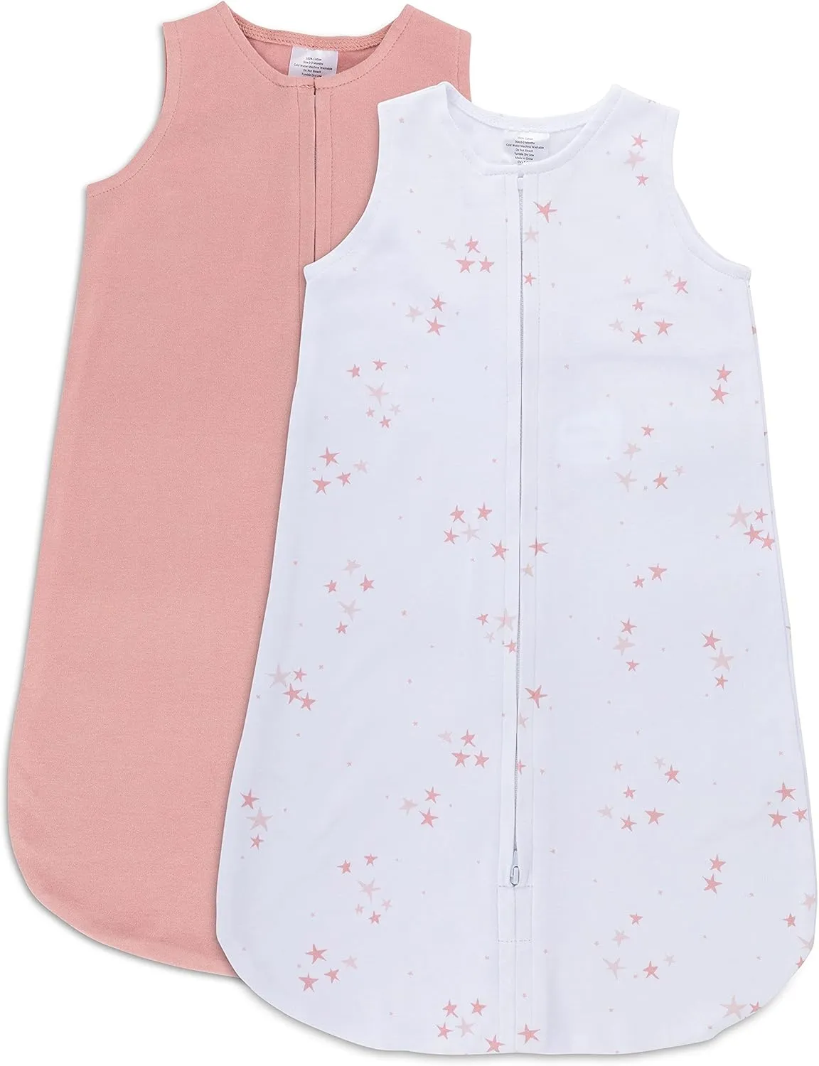 Ely's & Co. Baby Wearable Blanket - Cotton Sleep Sack 0-3,3-6, 6-12, 12-18 Months - 2 Pack Set for Baby Boy & Girl,Pink,Blue