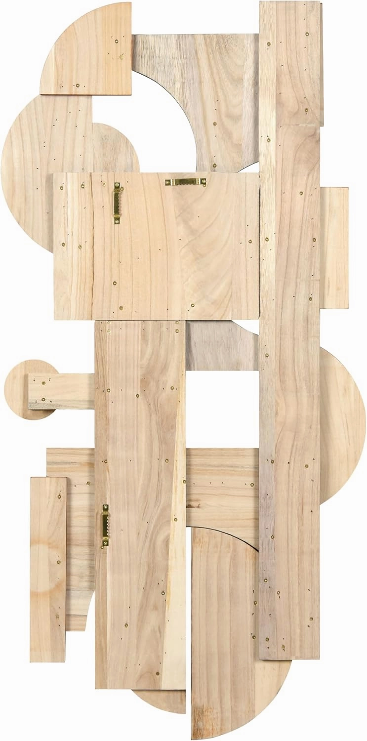 Empire Art Direct Amber Embraces I & II Hand Made & Hand Finished Dimensional Solid Wood Abstracts