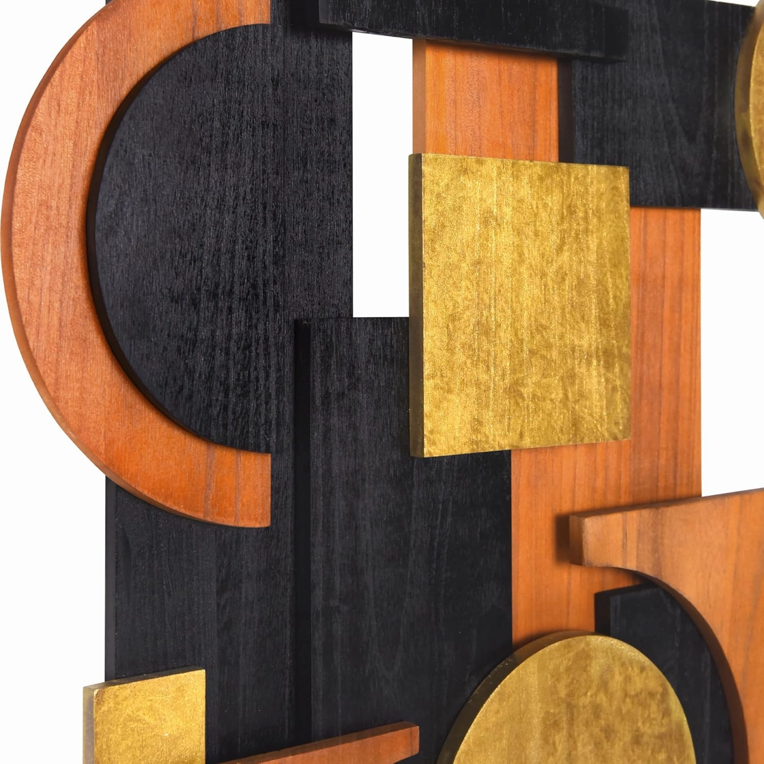 Empire Art Direct Amber Embraces I & II Hand Made & Hand Finished Dimensional Solid Wood Abstracts