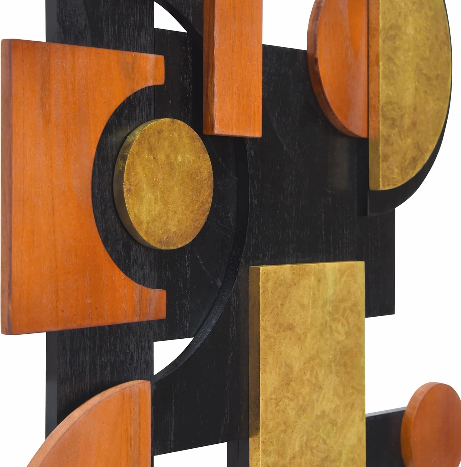 Empire Art Direct Amber Embraces I & II Hand Made & Hand Finished Dimensional Solid Wood Abstracts