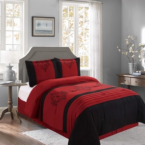 Empire Home Heba 4 Piece Comforter Set Sale! (Burgundy, Full)