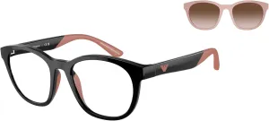 Emporio Armani Ek4001 Prescription Eyewear Frames with Interchangeable Sun Clip-ons Round
