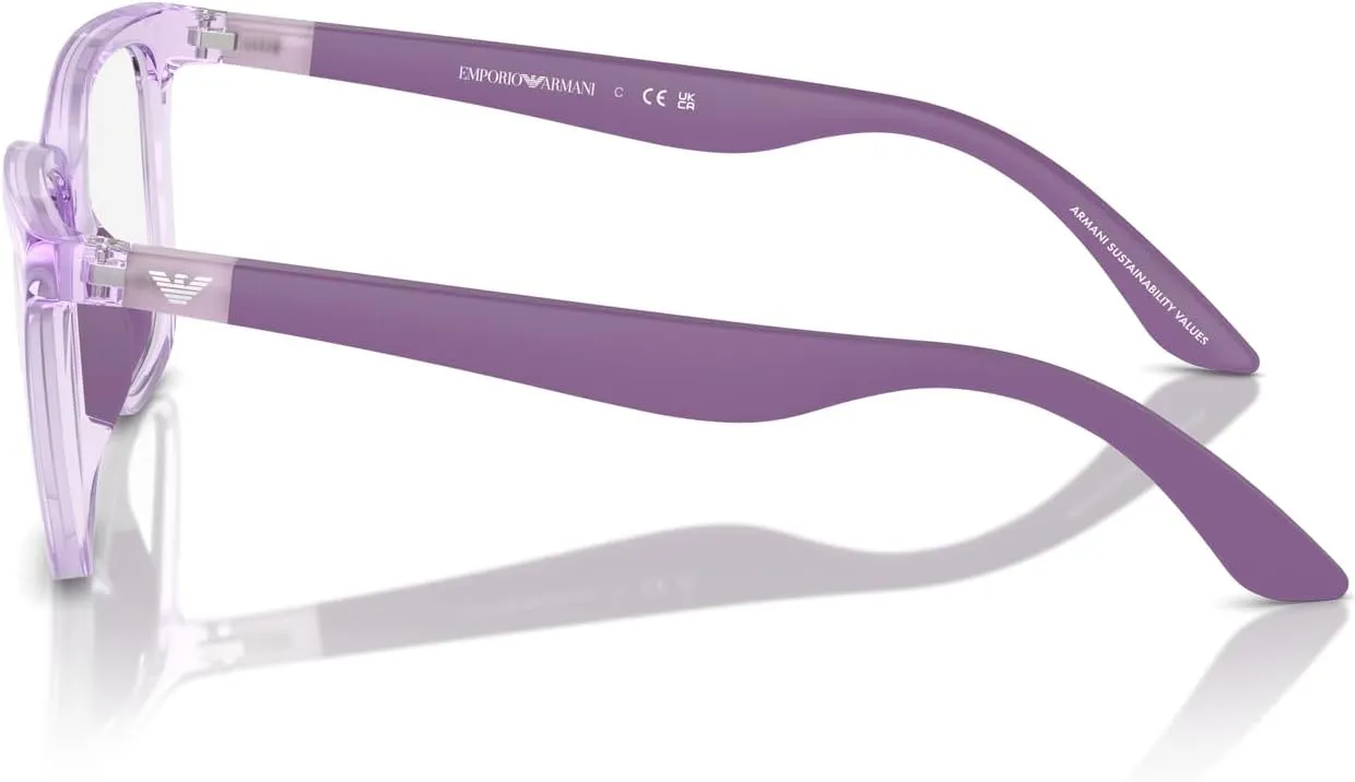 Emporio Armani Girls' Ek3006f Low Bridge Fit Square Prescription Eyewear Frames