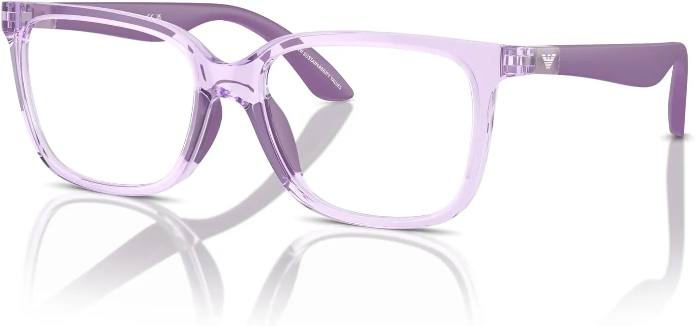 Emporio Armani Girls' Ek3006f Low Bridge Fit Square Prescription Eyewear Frames