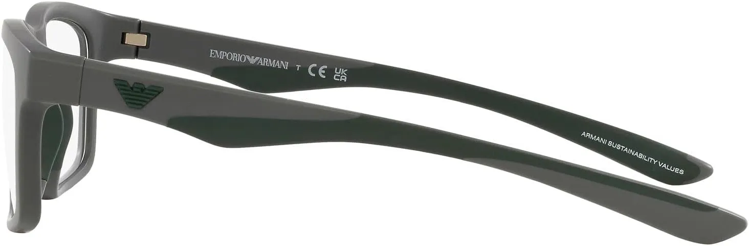 Emporio Armani Men's Ea3220u Universal Fit Rectangular Sunglasses