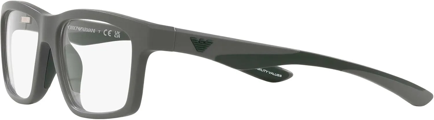 Emporio Armani Men's Ea3220u Universal Fit Rectangular Sunglasses