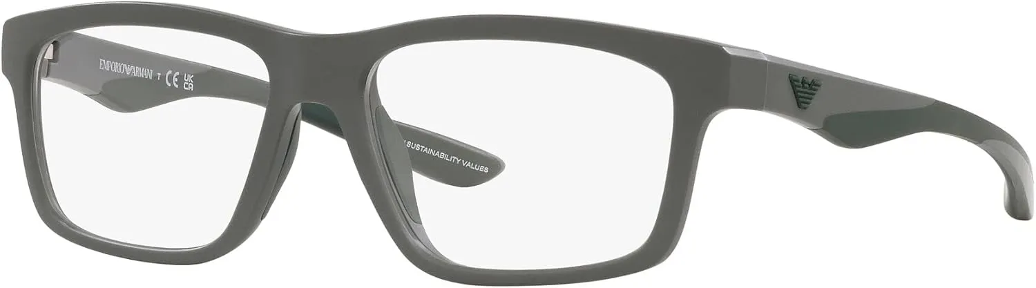 Emporio Armani Men's Ea3220u Universal Fit Rectangular Sunglasses