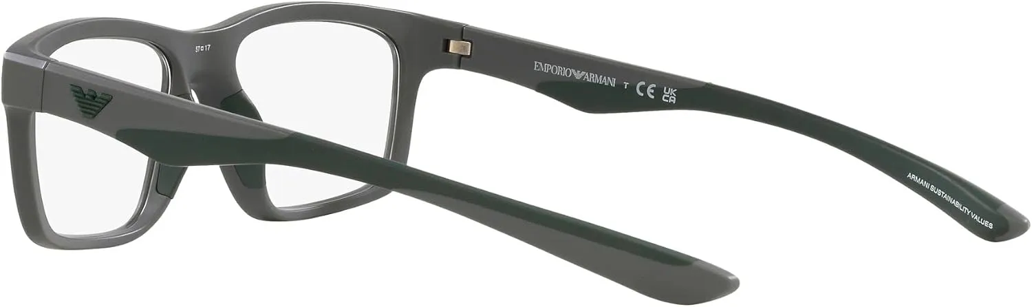 Emporio Armani Men's Ea3220u Universal Fit Rectangular Sunglasses