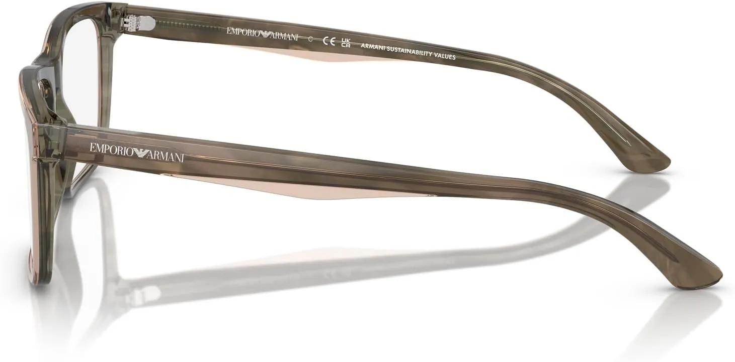 Emporio Armani Men's Ea3227 Square Prescription Eyewear Frames