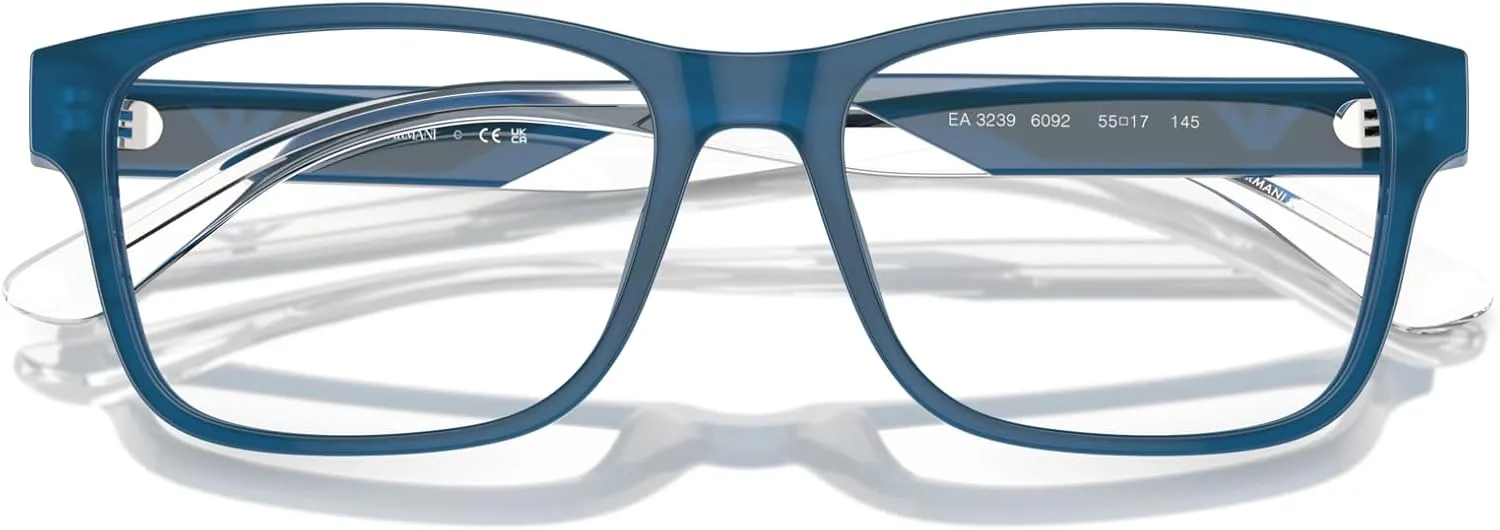 Emporio Armani Men's Ea3239 Rectangular Prescription Eyewear Frames