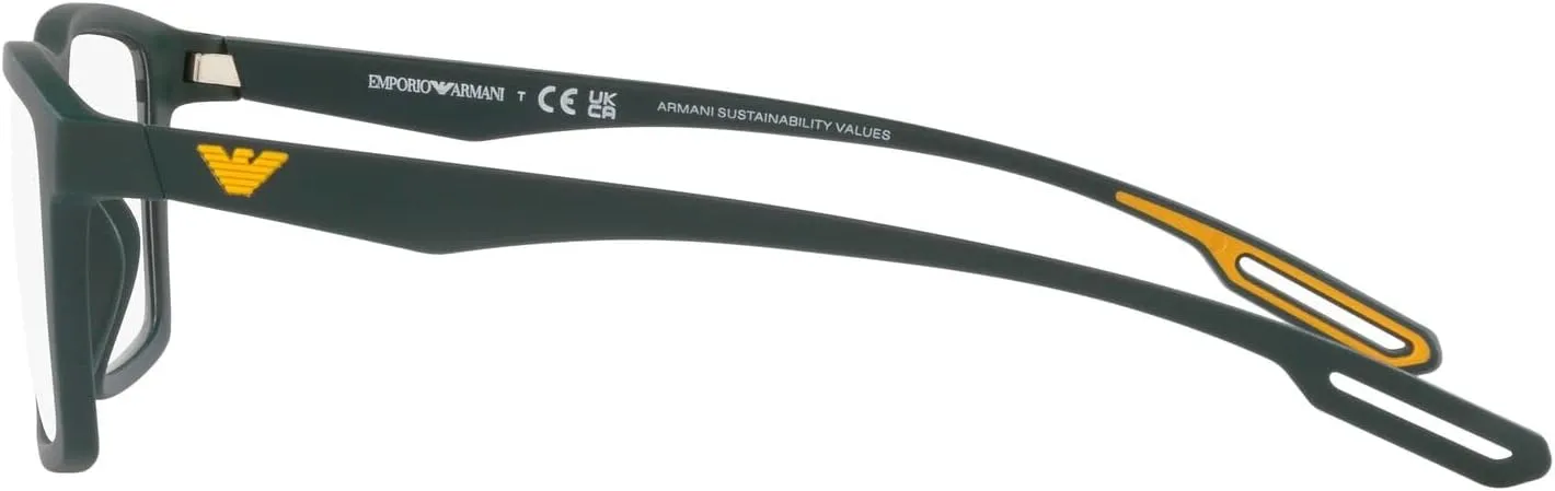 Emporio Armani Men's Ea4189u Universal Fit Prescription Eyewear Frames with Two Interchangeable Sun Clip-ons Rectangular