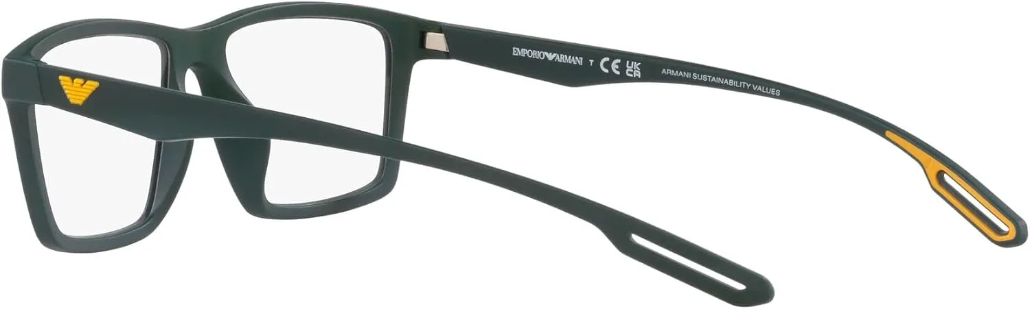 Emporio Armani Men's Ea4189u Universal Fit Prescription Eyewear Frames with Two Interchangeable Sun Clip-ons Rectangular