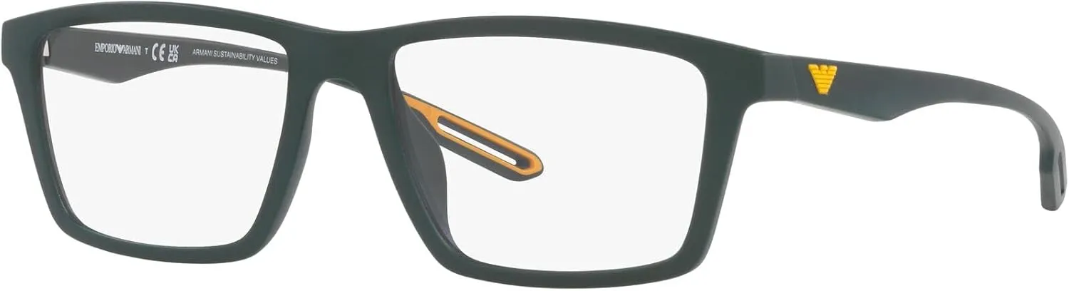 Emporio Armani Men's Ea4189u Universal Fit Prescription Eyewear Frames with Two Interchangeable Sun Clip-ons Rectangular