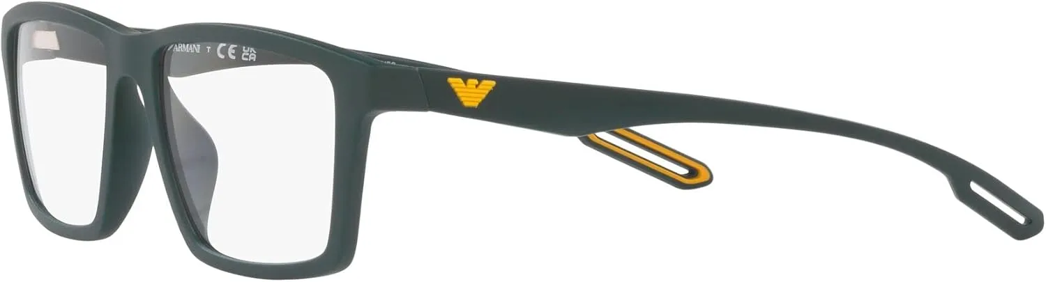Emporio Armani Men's Ea4189u Universal Fit Prescription Eyewear Frames with Two Interchangeable Sun Clip-ons Rectangular