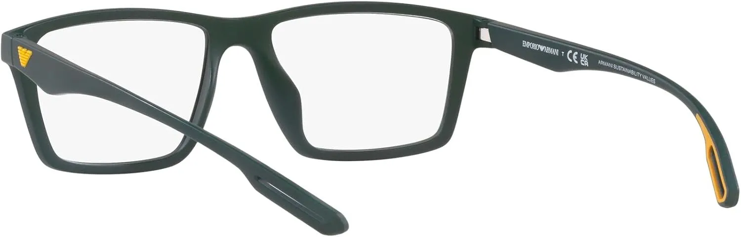 Emporio Armani Men's Ea4189u Universal Fit Prescription Eyewear Frames with Two Interchangeable Sun Clip-ons Rectangular