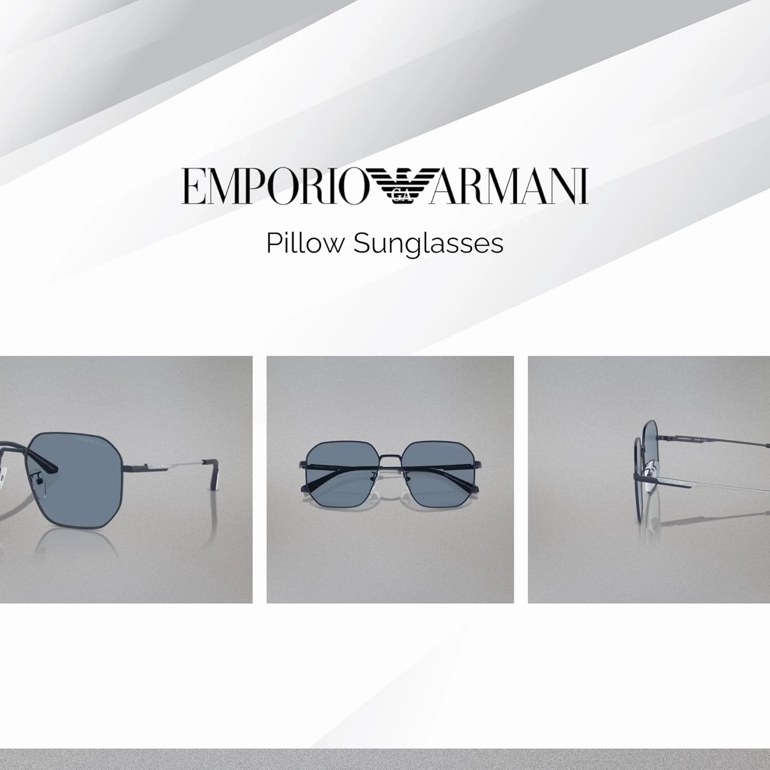 Emporio Armani EA2154D 57MM Pilot Sunglasses For Men   BUNDLE WIth Designer iWear Complimentary Eyewear Kit
