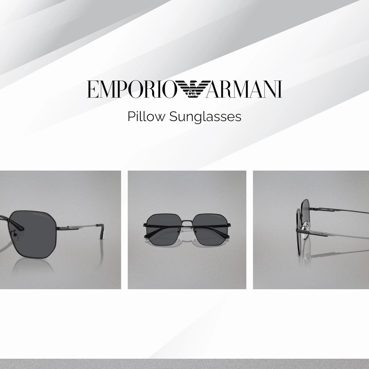 Emporio Armani EA2154D 57MM Pilot Sunglasses For Men   BUNDLE WIth Designer iWear Complimentary Eyewear Kit