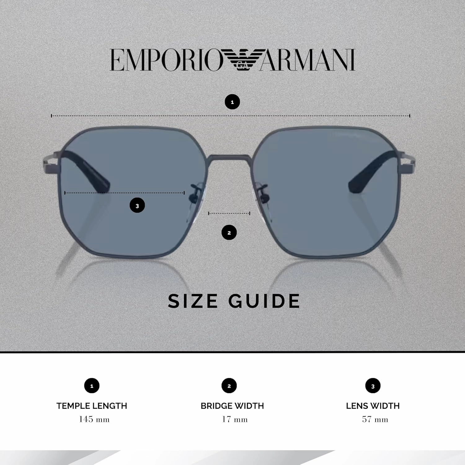 Emporio Armani EA2154D 57MM Pilot Sunglasses For Men   BUNDLE WIth Designer iWear Complimentary Eyewear Kit
