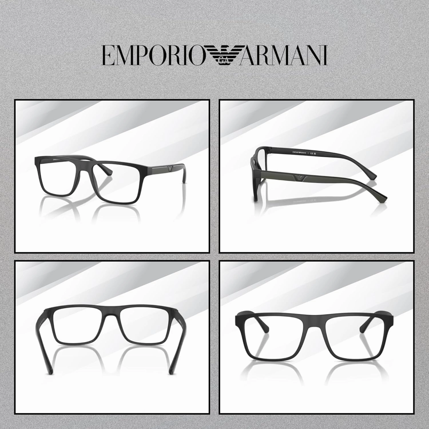 Emporio Armani EA4115 Square Sunglasses for Men   BUNDLE With Designer iWear Complimentary Eyewear Kit