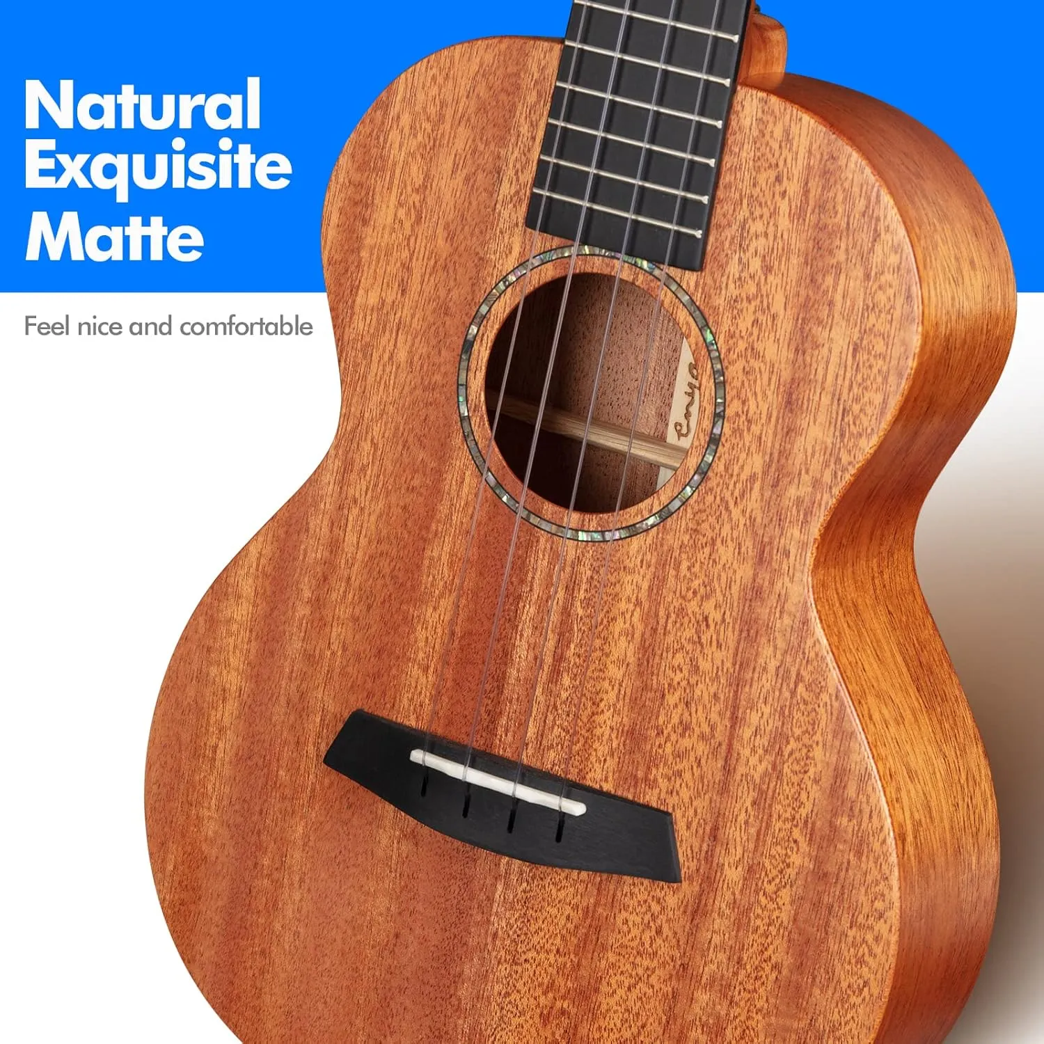 Enya Concert Ukulele 23 Inch all Solid Mahogany Ukelele for Beginners Adults - Ukalalee Bundle with Case, Tuner, Strap, Strings, Capo, Sand Shaker, Picks, Polish Cloth (EUC-MS)
