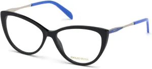 EP5101 Eyeglass Frames - Shiny Black Frame, Shiny Black Lenses, 56 mm EP510156001