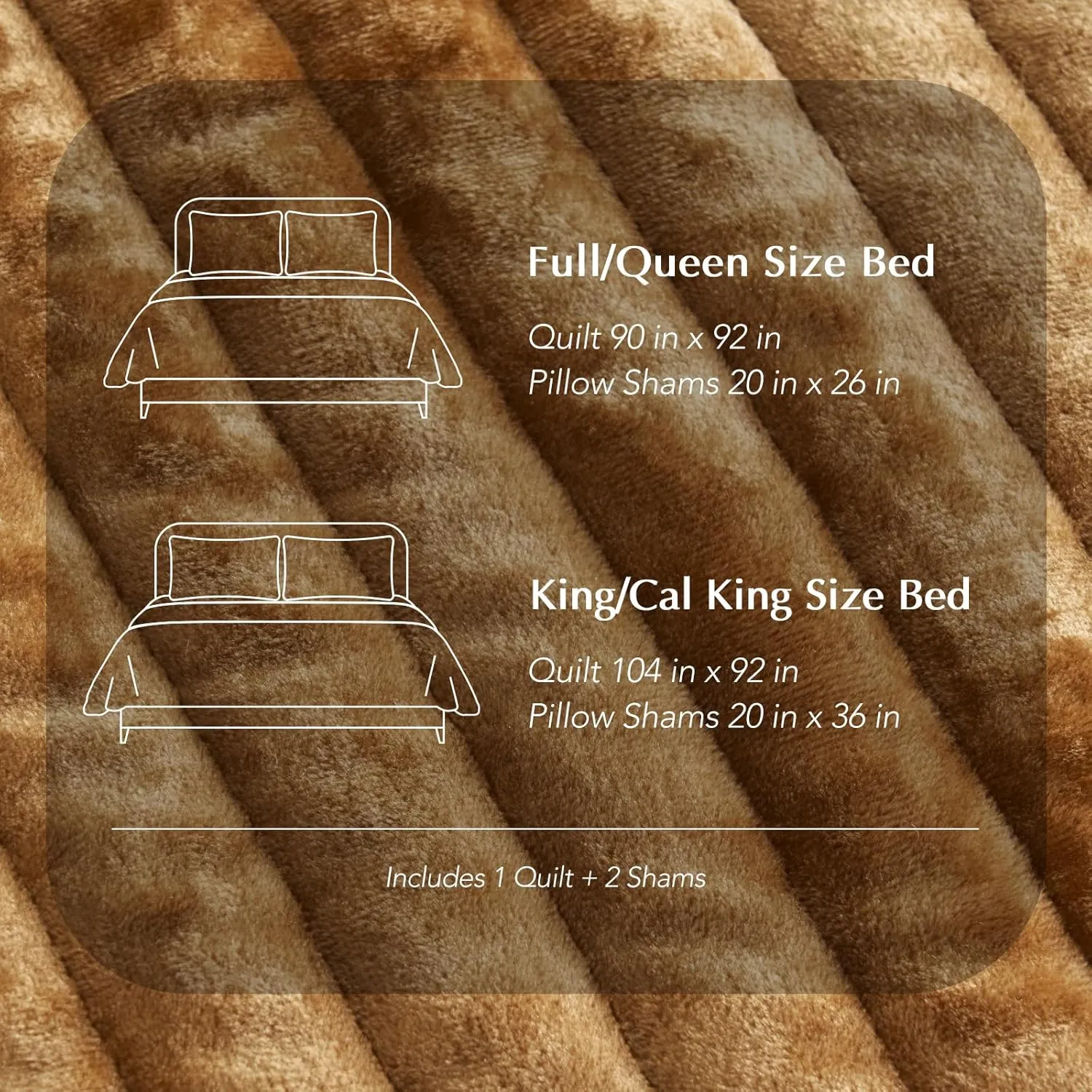 EVERGRACE Velvet Quilt Set King Size, Luxurious Soft Striped Channel Bedding Set, Lightweight Velvet Comforter for All Season, Oversized Bedspread Coverlet with 2 Matching Shams, Gold Yellow