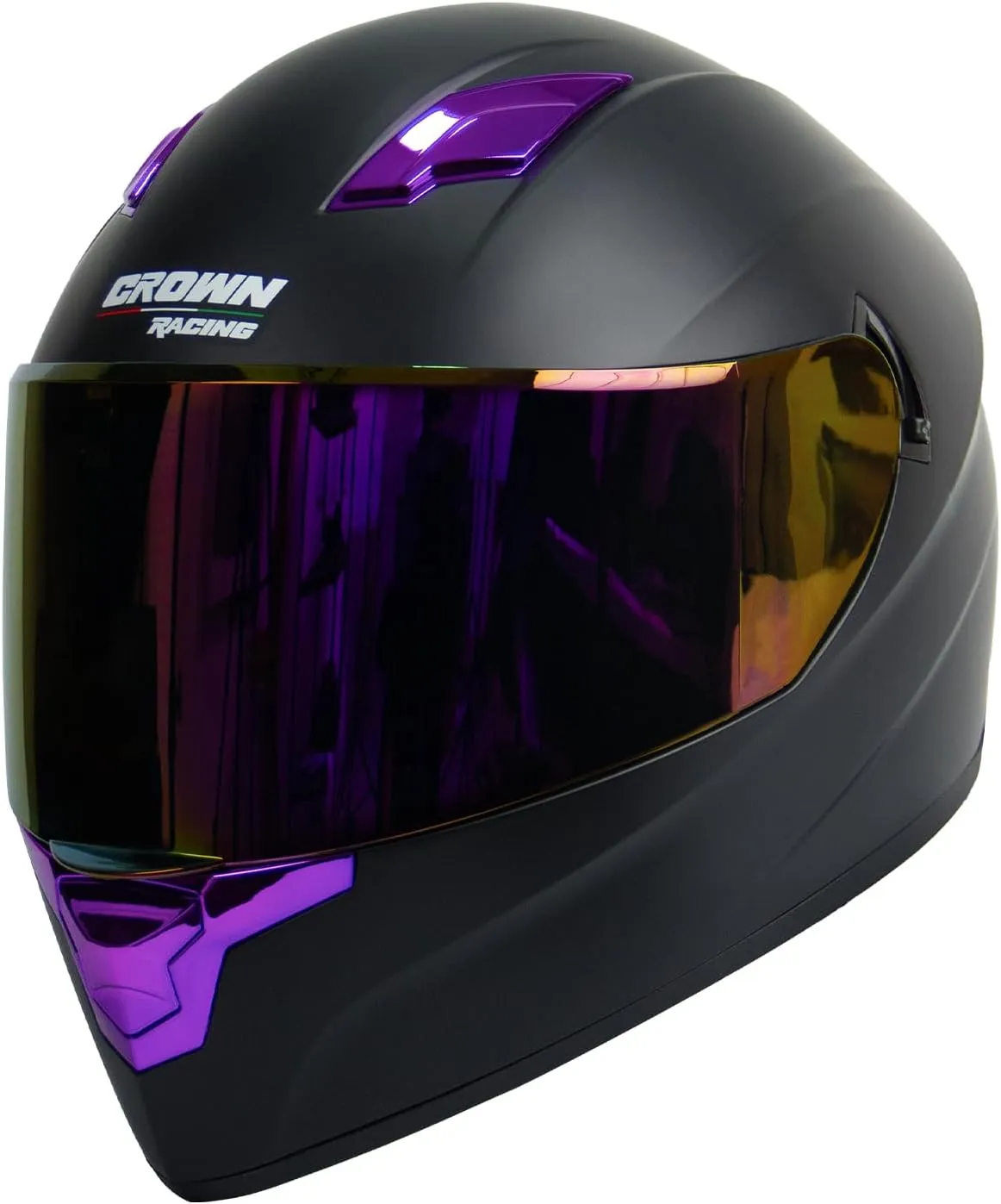F 700 Black Full Fce Motorcycle Helmet, DOT Approved, for Men and Womens Motorbike Helmets