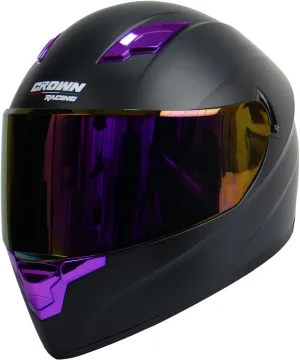 F 700 Black Full Fce Motorcycle Helmet, DOT Approved, for Men and Womens Motorbike Helmets