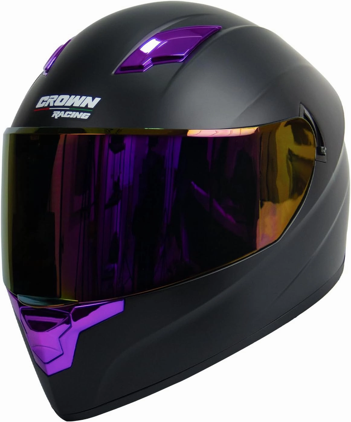 F 700 Black Full Fce Motorcycle Helmet, DOT Approved, for Men and Womens Motorbike Helmets