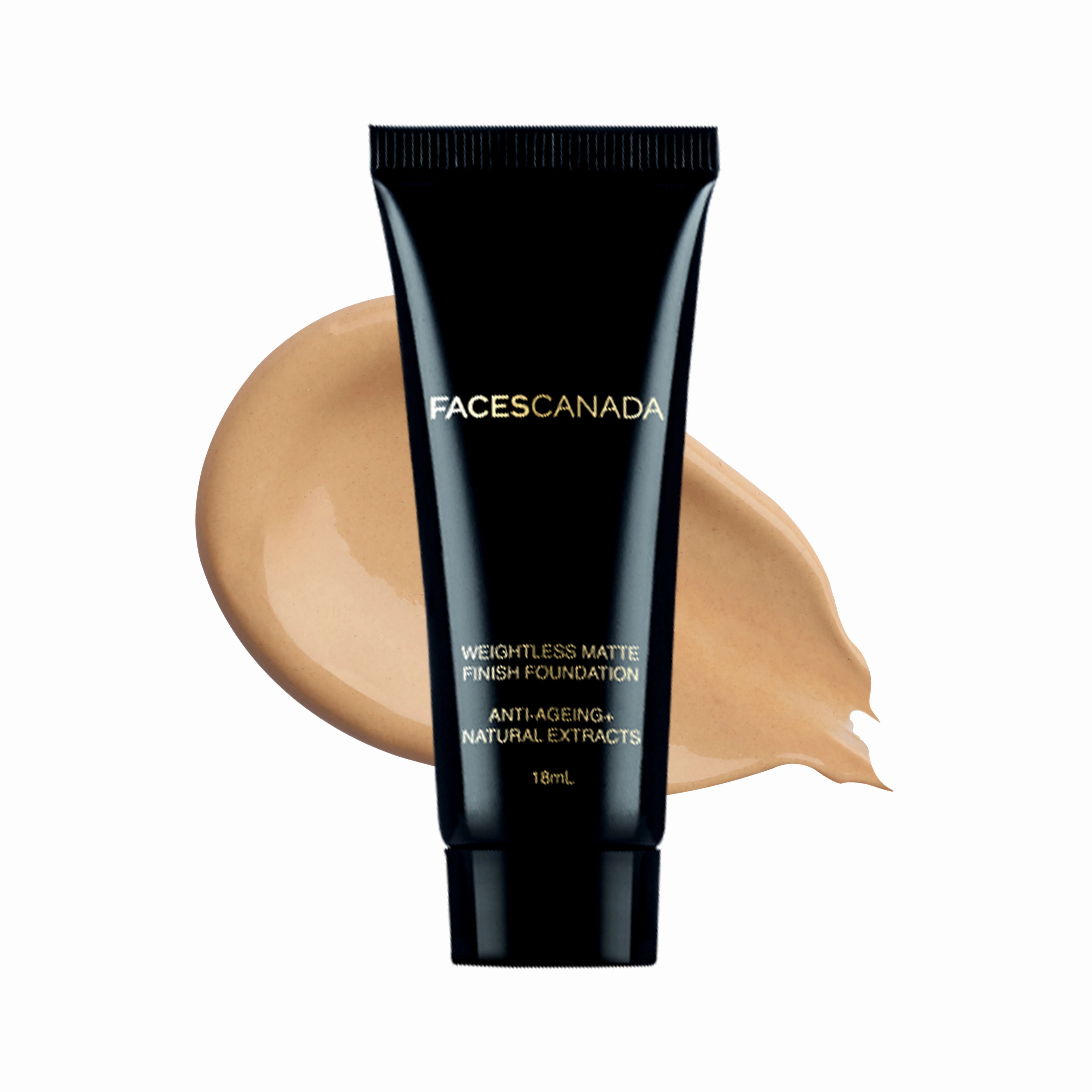 Faces Canada Weightless Matte Foundation | Grape extracts & Shea Butter |Natural Matte Finish | Dermatologically Tested | All Skin Types | Beige 18ml