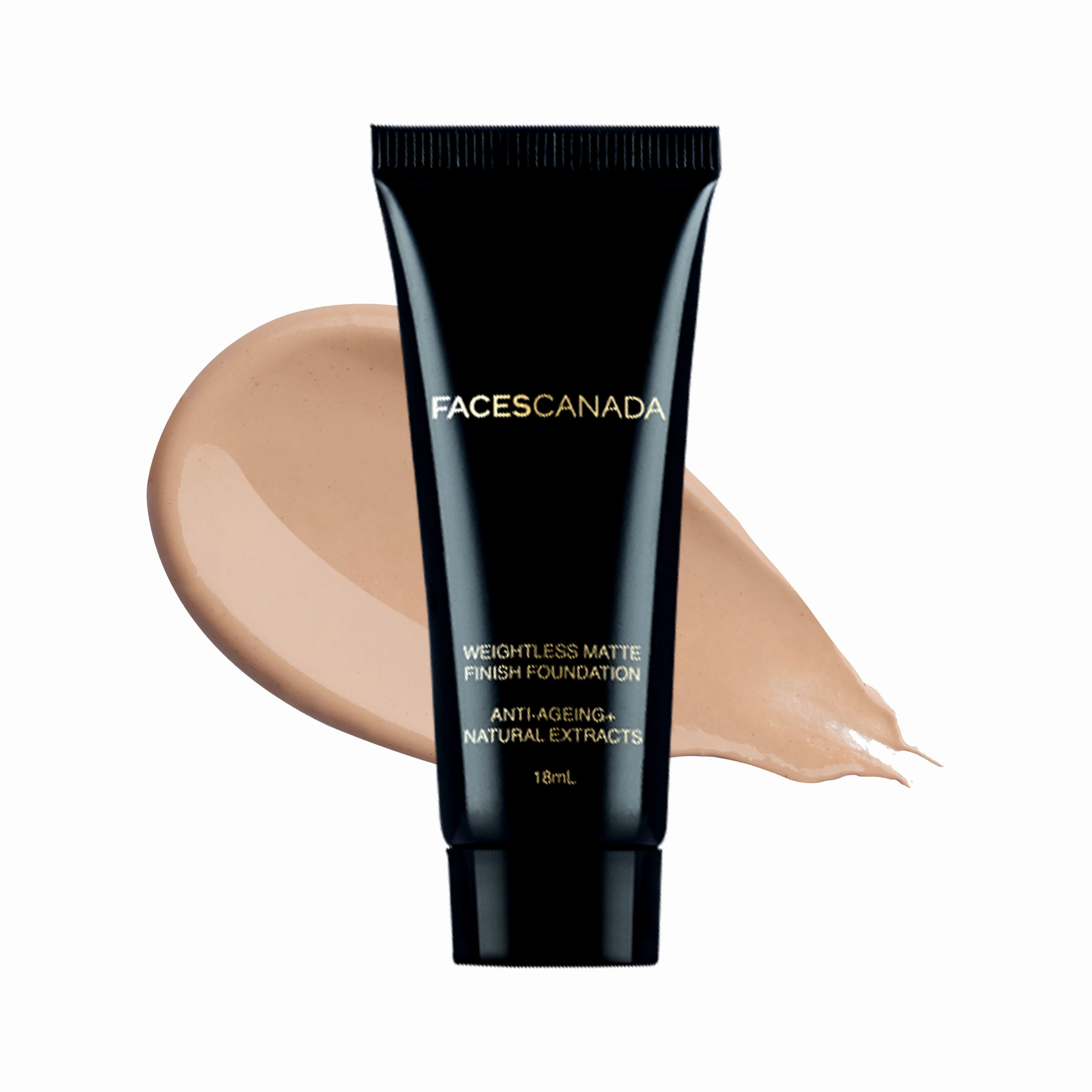 Faces Canada Weightless Matte Foundation | Grape extracts & Shea Butter|Natural Matte Finish | Dermatologically Tested | All Skin Types | Natural 18ml
