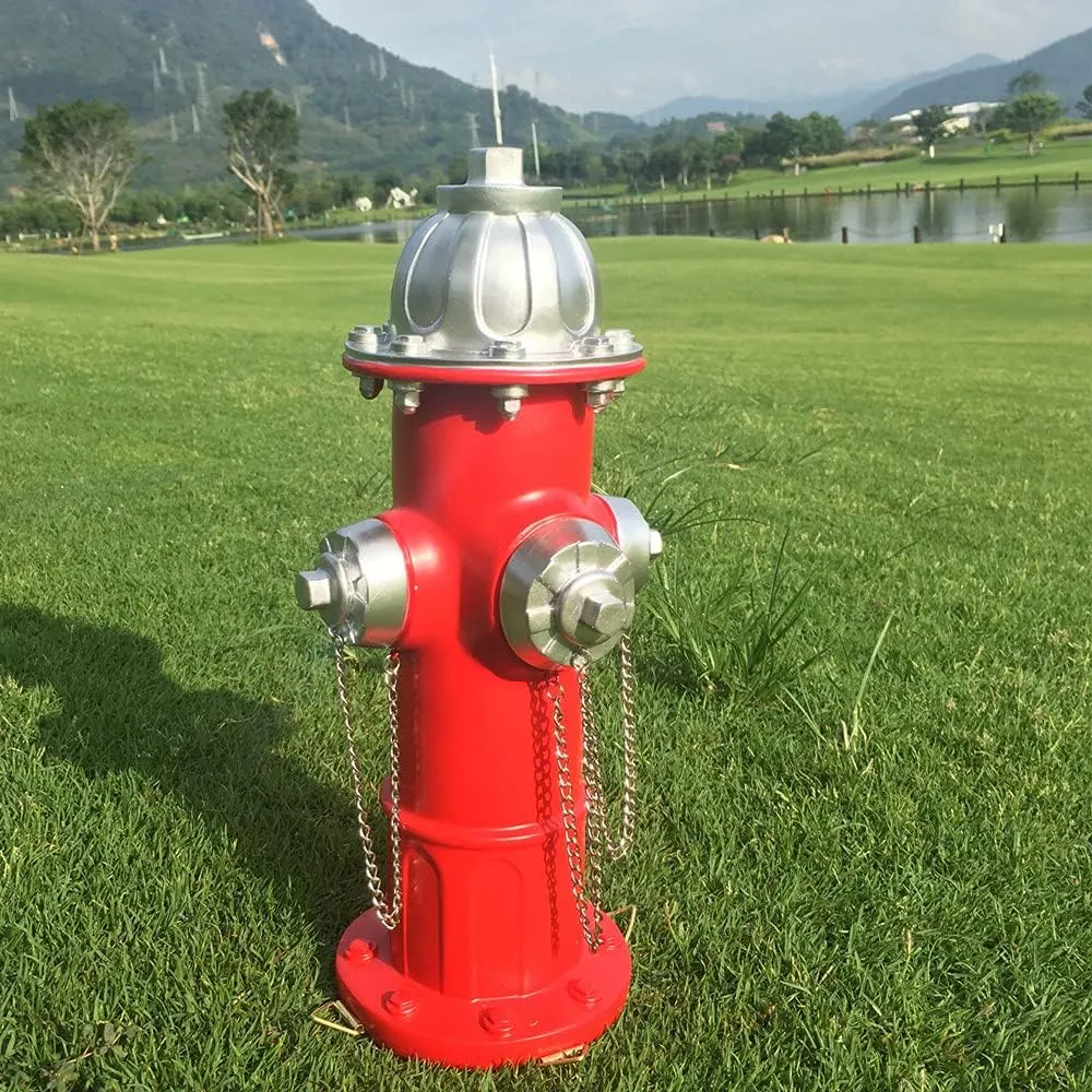 Fake Fire Hydrant for Dogs to Peed on, Dog Fire Hydrant Pee Post, 14.5" Backyard Decor Outdoor Statues Firefighter Gifts for Men (14.5")