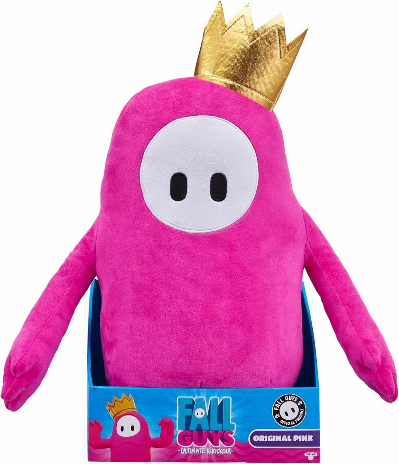 FALL GUYS Moose Toys - Original Pink Bean Skin - Official Collectable 18" Large Super Soft Cuddly Deluxe Plush Toys,For Ages 13 , Characters to Collect Series 1