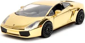 Fast & Furious 1:24 Lamborghini Gallardo Gold Chrome Limited Edition Die-Cast Car, Toys for Kids and Adults