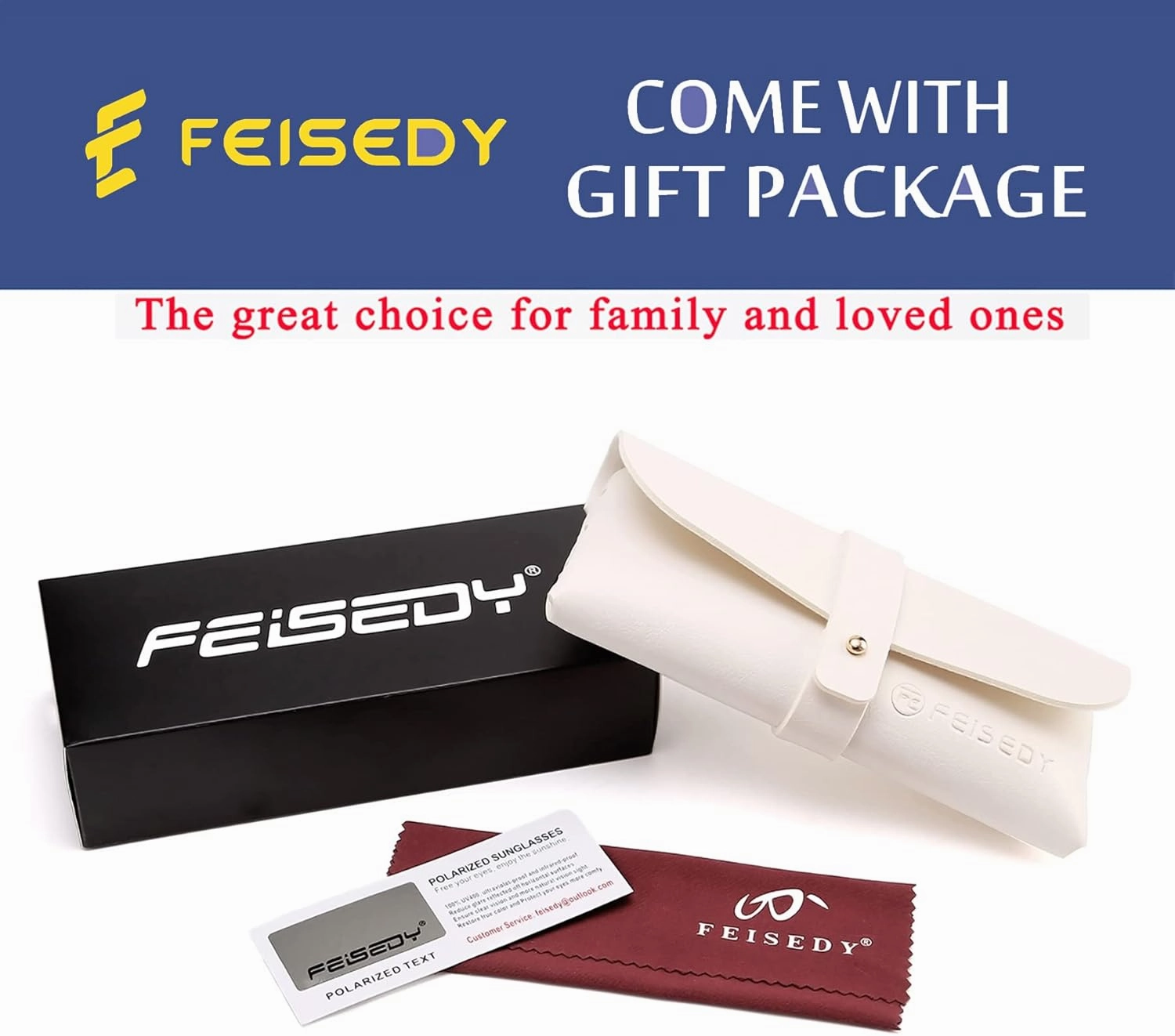 FEISEDY Polarized Women Square Sunglasses Sparkling Composite Shiny Frame B2289