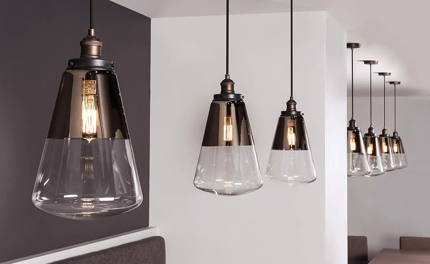 Feiss Lighting-Waveform-Pendant 1 Light in Modern Style-9.75 Inch Wide by 17 Inch High-Painted Aged Brass Finish -Tra