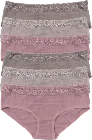 Felina | Low Rise Lace Hipster Panties | 6 Pack