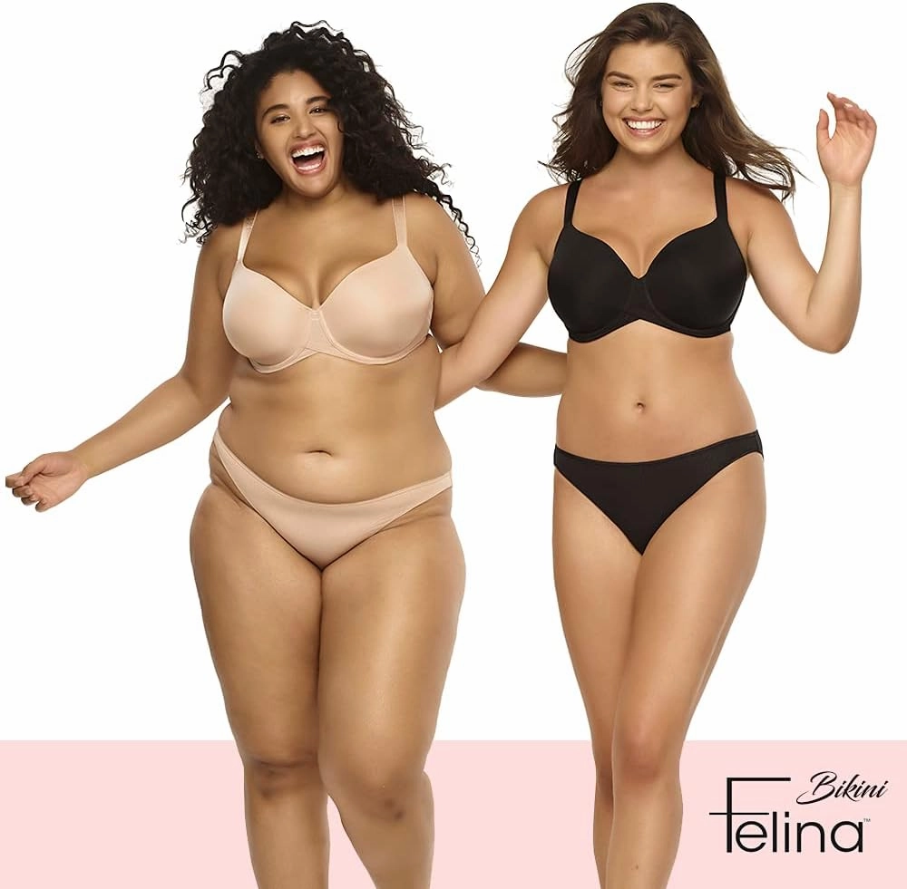 Felina Smooth Low Rise Bikini Panties - Seamless Underwear for Women, Panties for Women (10-Pack)