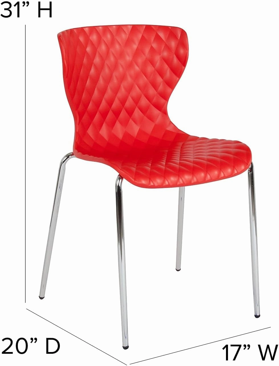 Flash Furniture 4 Pack Lowell Contemporary Design Red Plastic Stack Chair