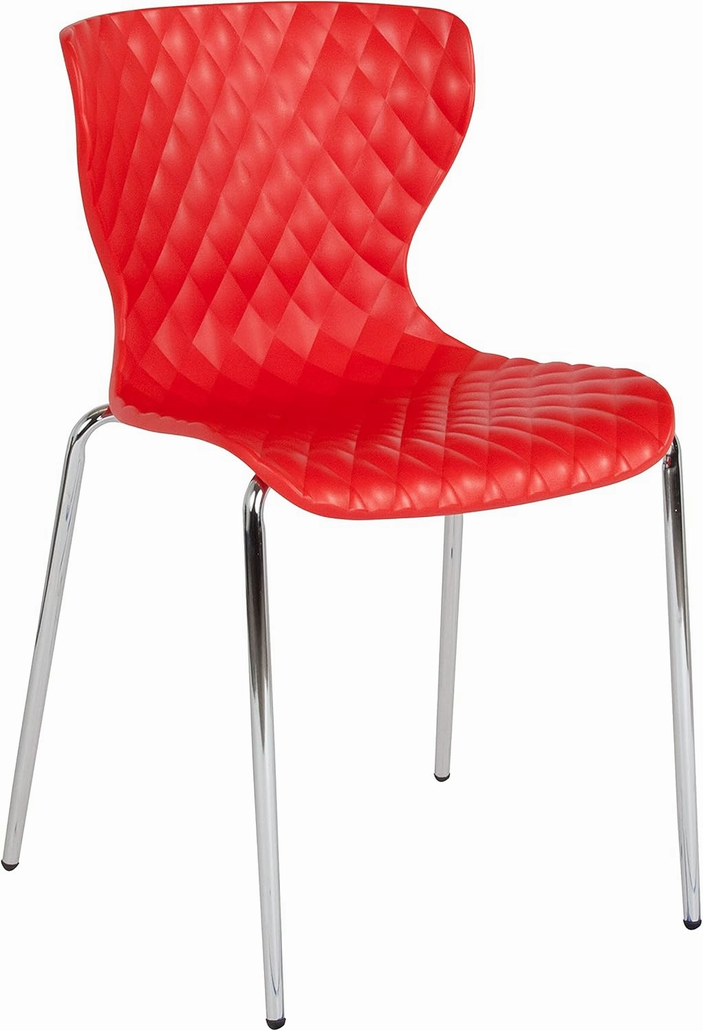 Flash Furniture 4 Pack Lowell Contemporary Design Red Plastic Stack Chair