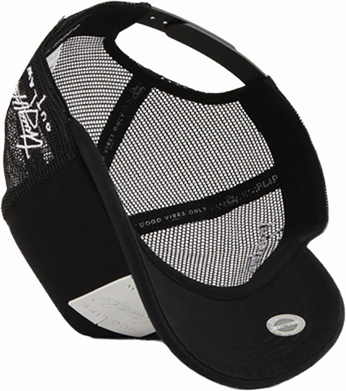 FLIPPER Thuglife Trucker Hat Snapback Mesh Baseball Cap with 3D Rubber Logo Patch, Adjustable for Men & Women