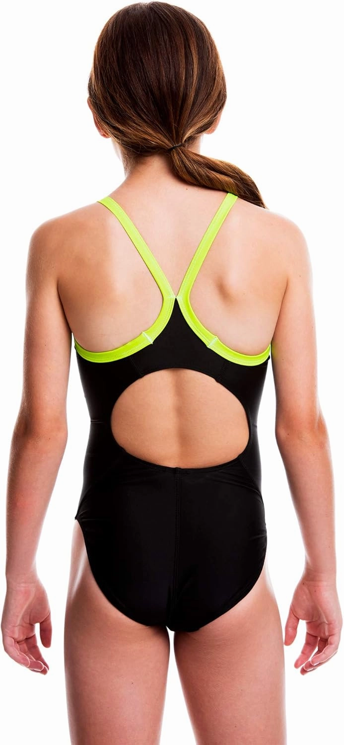 Flow Ignite Swimsuit for Girls - Size 23 to 32 One Piece Competition Swim Suit in Black, Blue, and Red